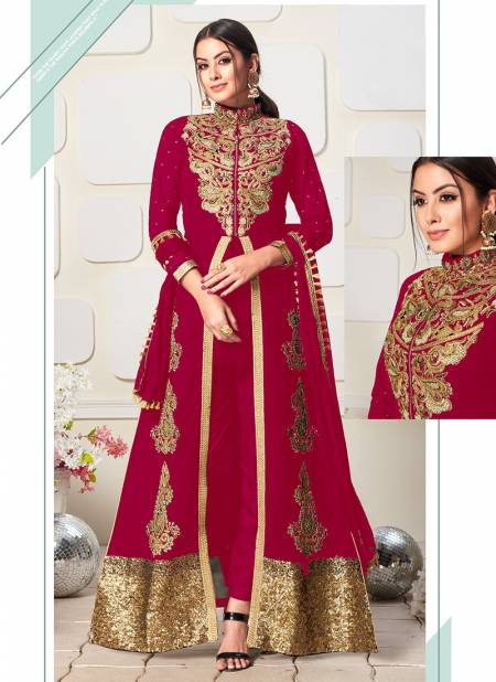Pink Colour SENHORA NAM SHABANA Koti concept Faux Georgette with embroidery work Festive Wear Salwar Suit Collection 8006